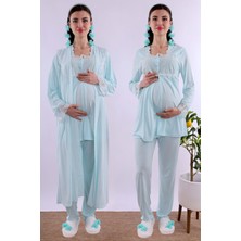 Effortt Pembe Uzun Sabahlıklı Hamile Lohusa Pijama Takımı BYL224072