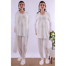 Effortt Pembe Uzun Sabahlıklı Hamile Lohusa Pijama Takımı BYL224072