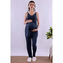 Lacivert Hamile Lohusa Pijama Takımı BYL290322
