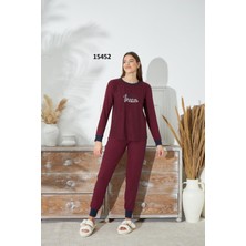 Sevim 15452 Kadın Ince Örgü Uzun Kol Pijama Takım