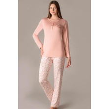 Kadın Pijama Takımı Uzun Kollu – Yumuşak Kumaş Rahat Ev Giyimi | FLZ 89-92