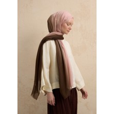 Fresh Modal Degrade Şal Kahve-Pudra