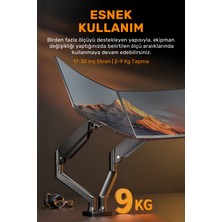 Masaüstü Ayarlanabilir 17-30” Inç Çift Kollu Monitör Tutucu Monitör Standı