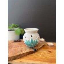 Seramik Su Yeşili Lotus Buhurdanlık