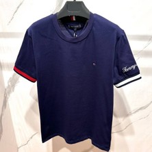 Erkek Pique Bayrak Manşet T-Shirt