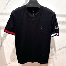 Erkek Pique Bayrak Manşet T-Shirt