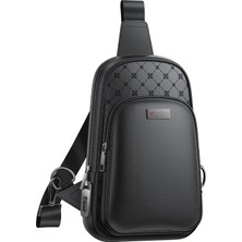 Parmak Izi Okuyucu Özellikli Metal Kilit Güvenlik Önlemli Deri Omuz Çantası Wb58