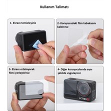 Teknoroket Dji Osmo Action 5 Pro Silikon Kılıf ve 9h Temperli Cam Ekran Koruyucu Seti