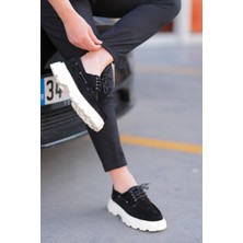 LFR-F069 Suet Merdane Ayakkabı Siyah