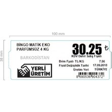 38MMX100MM Termal Karton Raf Etiketi Barkodistan