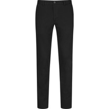 Siyah Regular Fit Yandan Cepli Kanvas Pantolon