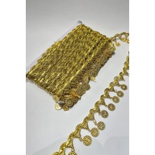 Altın Sarısı Para Pullu Şerit Boncuk