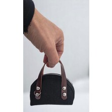 Deri Elcik Saplı Kanvas Çanta - Anahtarlık, Bozuk Para ve Kulaklık Için Pratik Çözüm
