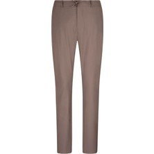 Kahverengi Rahat Kesim Yandan Cepli Kumaş Pantolon