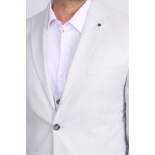 Kagi Gri Erkek Pamuk Polyester Mayorca Yelekli Takım