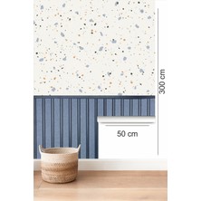 Bigaimaj Duvar Kaplama Folyosu Kendinden Yapışkanlı Ahşap Çıta ve Terrazzo Desen