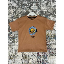 Erkek Çocuk Aslan Baskılı %100 Pamuk Yazlık Tişört | Rahat Kalıp Kısa Kollu Çocuk T-Shirt