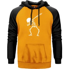 Cool Skull Sarı Renk Reglan Kol Kapşonlu Sweatshirt