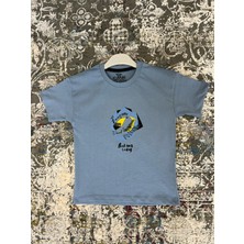 Erkek Çocuk Aslan Baskılı %100 Pamuk Yazlık Tişört | Rahat Kalıp Kısa Kollu Çocuk T-Shirt