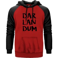 Darlandum Kırmızı Renk Reglan Kol Kapşonlu Sweatshirt