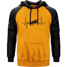 Natus Vircere Heart Rhytm Sarı Renk Reglan Kol Kapşonlu Sweatshirt