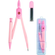 Glanart Pembe Renkli 0,7 Uçlu Metal Pergel Seti 1 Adet Kutulu Standart Ölçülerle İdeal Araç