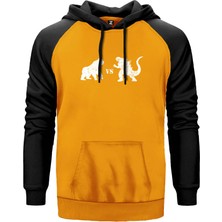 Godzilla Vs King Kong Sarı Renk Reglan Kol Kapşonlu Sweatshirt