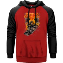 Avenged Sevenfold Knight Kırmızı Renk Reglan Kol Kapşonlu Sweatshirt