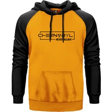 Chernobyl Never Again Sarı Renk Reglan Kol Kapşonlu Sweatshirt