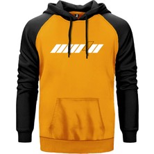 Farklı Ol Sarı Renk Reglan Kol Kapşonlu Sweatshirt