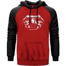 Cliff Burton Punch Kırmızı Renk Reglan Kol Kapşonlu Sweatshirt