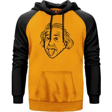 Einstein Lined Sarı Renk Reglan Kol Kapşonlu Sweatshirt