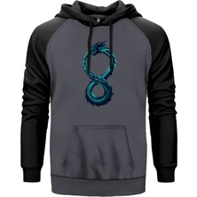 Altered Carbon Dragon 2 Gri Renk Reglan Kol Kapşonlu Sweatshirt