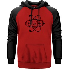 Bazinga Science Kırmızı Renk Reglan Kol Kapşonlu Sweatshirt