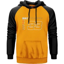 F1 33 Max Verstappen Sarı Renk Reglan Kol Kapşonlu Sweatshirt