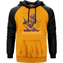 Iron Maiden In The War Sarı Renk Reglan Kol Kapşonlu Sweatshirt