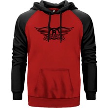 Aerosmith Kırmızı Renk Reglan Kol Kapşonlu Sweatshirt