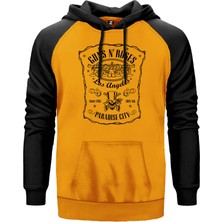 Guns N Roses Paradise Sarı Renk Reglan Kol Kapşonlu Sweatshirt