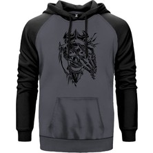 Overlod Gri Renk Reglan Kol Kapşonlu Sweatshirt