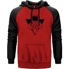 Astranot Kırmızı Renk Reglan Kol Kapşonlu Sweatshirt