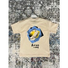 Erkek Çocuk Aslan Baskılı %100 Pamuk Yazlık Tişört | Rahat Kalıp Kısa Kollu Çocuk T-Shirt