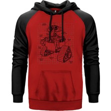 Starwars Robot Kırmızı Renk Reglan Kol Kapşonlu Sweatshirt