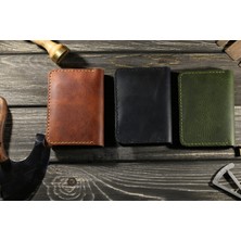 El Yapımı Hakiki Deri Minimal Kartlık – Unisex, Kişiselleştirme, Cebe Sığan Tasarım, Hediyelik Özel Kutusunda