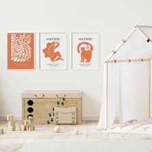 Pry Design Turuncunun Büyüsü Matisse  Duvar Tablosu Çerçeveli 3'lü Set