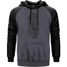 Eric Clapton Texts Gri Renk Reglan Kol Kapşonlu Sweatshirt