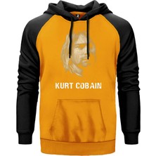 Kurt Cobain Lyrcis Sarı Renk Reglan Kol Kapşonlu Sweatshirt
