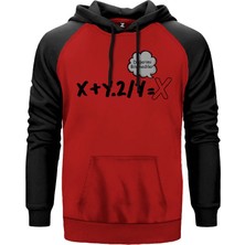 Değerimi Bilemediler Kırmızı Renk Reglan Kol Kapşonlu Sweatshirt