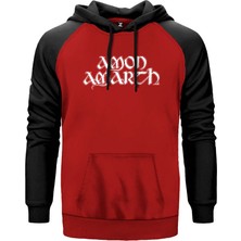 Amon Amarth Classic Kırmızı Renk Reglan Kol Kapşonlu Sweatshirt