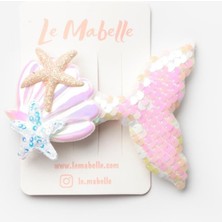 Beyaz  Pullu Deniz Kızı Kız Çocuk Klips Toka