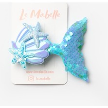 Mavi  Pullu Deniz Kızı Kız Çocuk Klips Toka